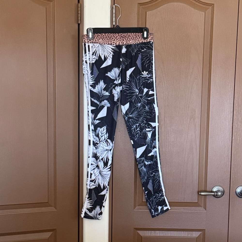 Adidas Black and White Patterned Leggings